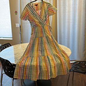 J.Crew rainbow faux wrap dress